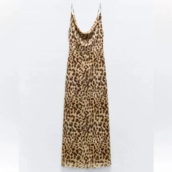ZARA ANIMAL PRINT TULLE DRESS - Picture 4 of 10